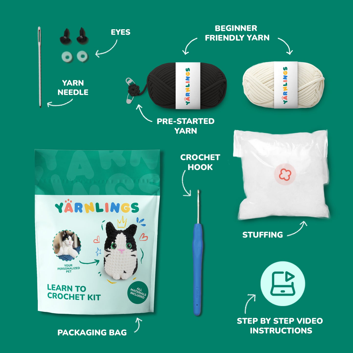 Personalized Cat Crochet Kit